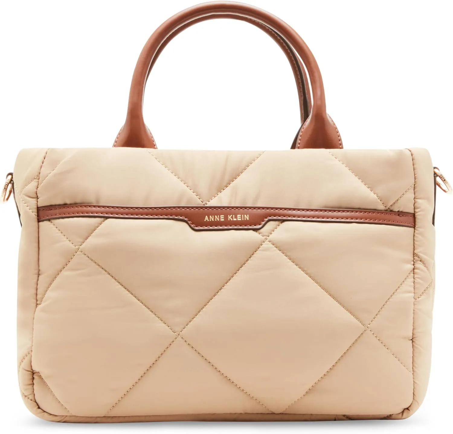 Anne Klein Ew Quilted Nylon Satchel with Pouch and Coin Case