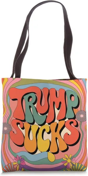 Anti Trump Groovy Ironic 60s 70s Vintage Inspired Retro Tote Bag