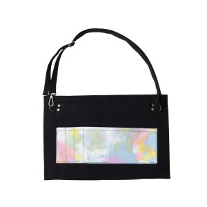 ANYHOUZ Kitchen Apron Black with Tye dye Half-length Long Waist with Pockets Accessories Waiters Uniform Restaurant Waitress Chef