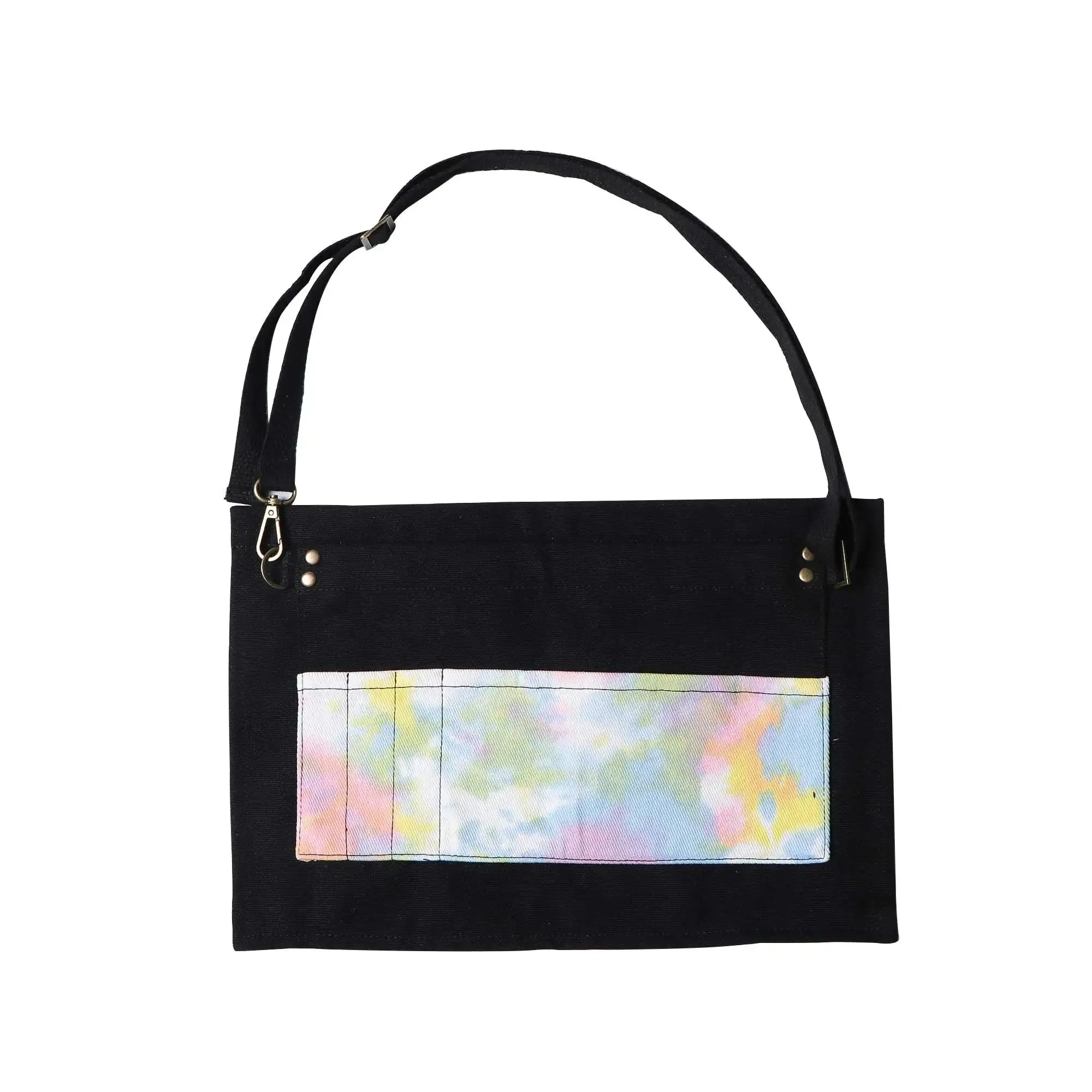 ANYHOUZ Kitchen Apron Black with Tye dye Half-length Long Waist with Pockets Accessories Waiters Uniform Restaurant Waitress Chef
