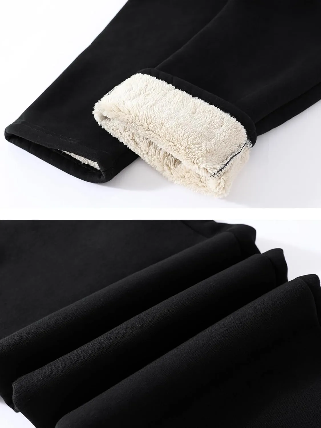 Aprsfn Men's Winter Thick Berber Fleece Sherpa Lined Active Sweatpants Brushed Jogger Pants