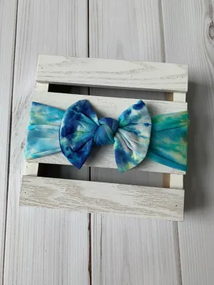 Aqua Tie Dye Nylon Headband