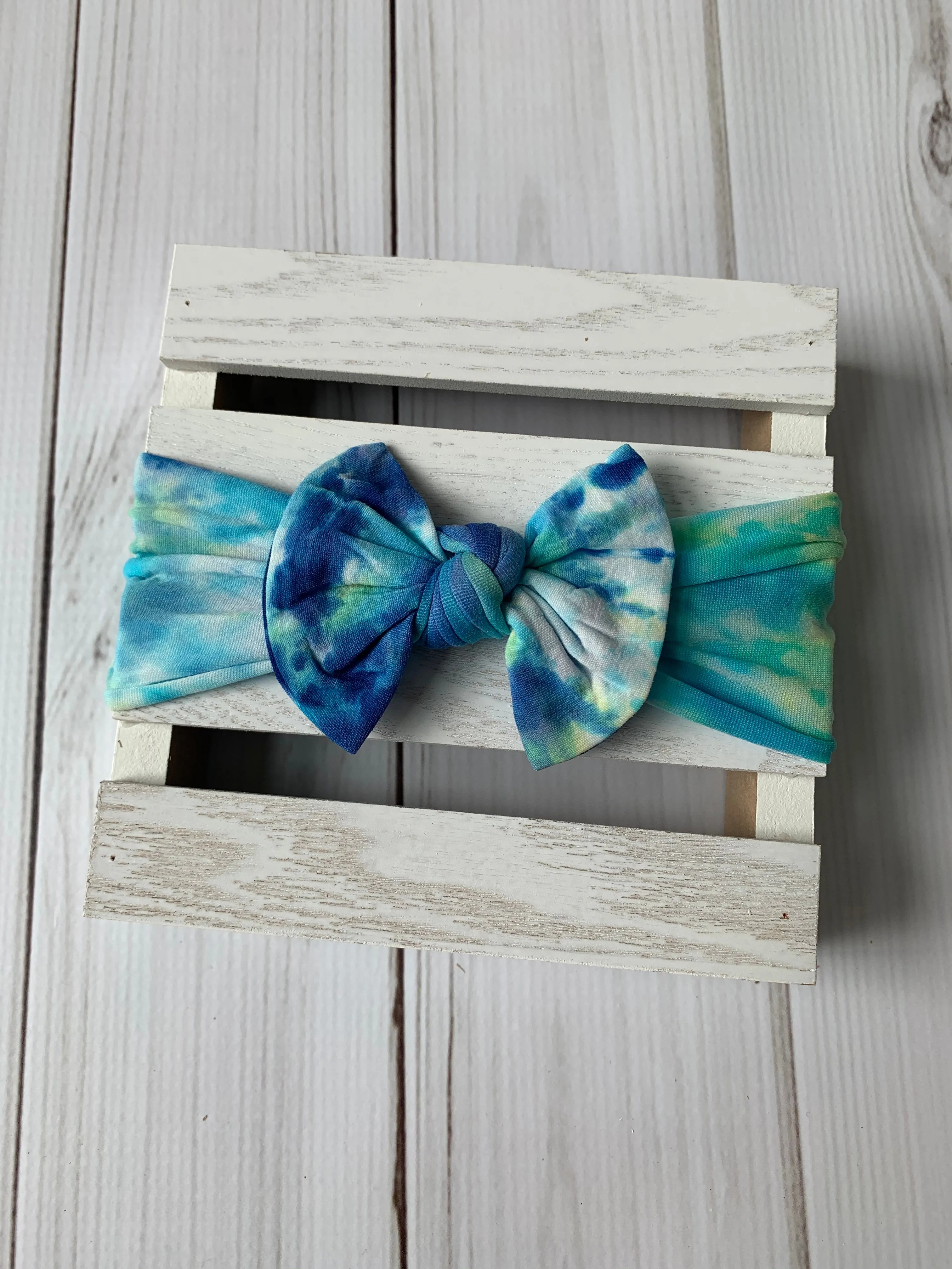 Aqua Tie Dye Nylon Headband