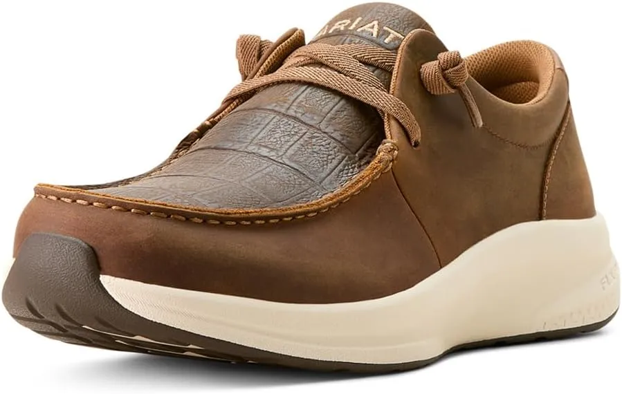 ARIAT Men's Buckeye, Distressed Brown/Dark Tan Crocodile Print, 12