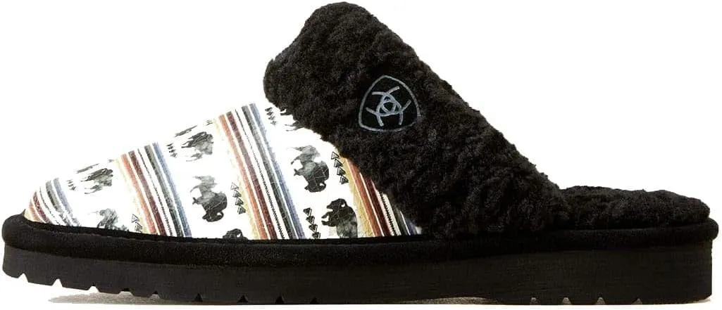 ARIAT Women's Indoor/Outdoor Warm Comfortable Jackie Square Toe Exotic Slippers with Genuine Suede Leather Uppers