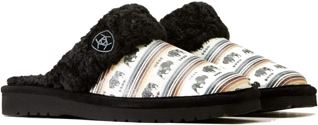 ARIAT Women's Indoor/Outdoor Warm Comfortable Jackie Square Toe Exotic Slippers with Genuine Suede Leather Uppers