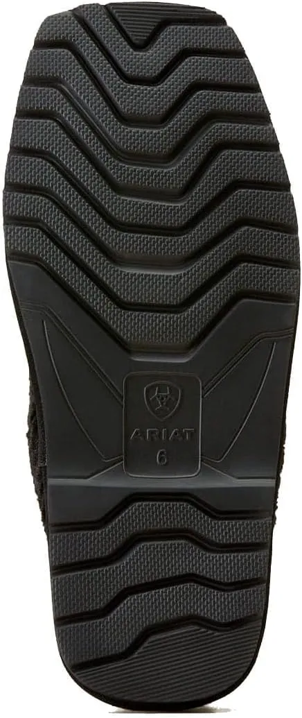 ARIAT Women's Indoor/Outdoor Warm Comfortable Jackie Square Toe Exotic Slippers with Genuine Suede Leather Uppers