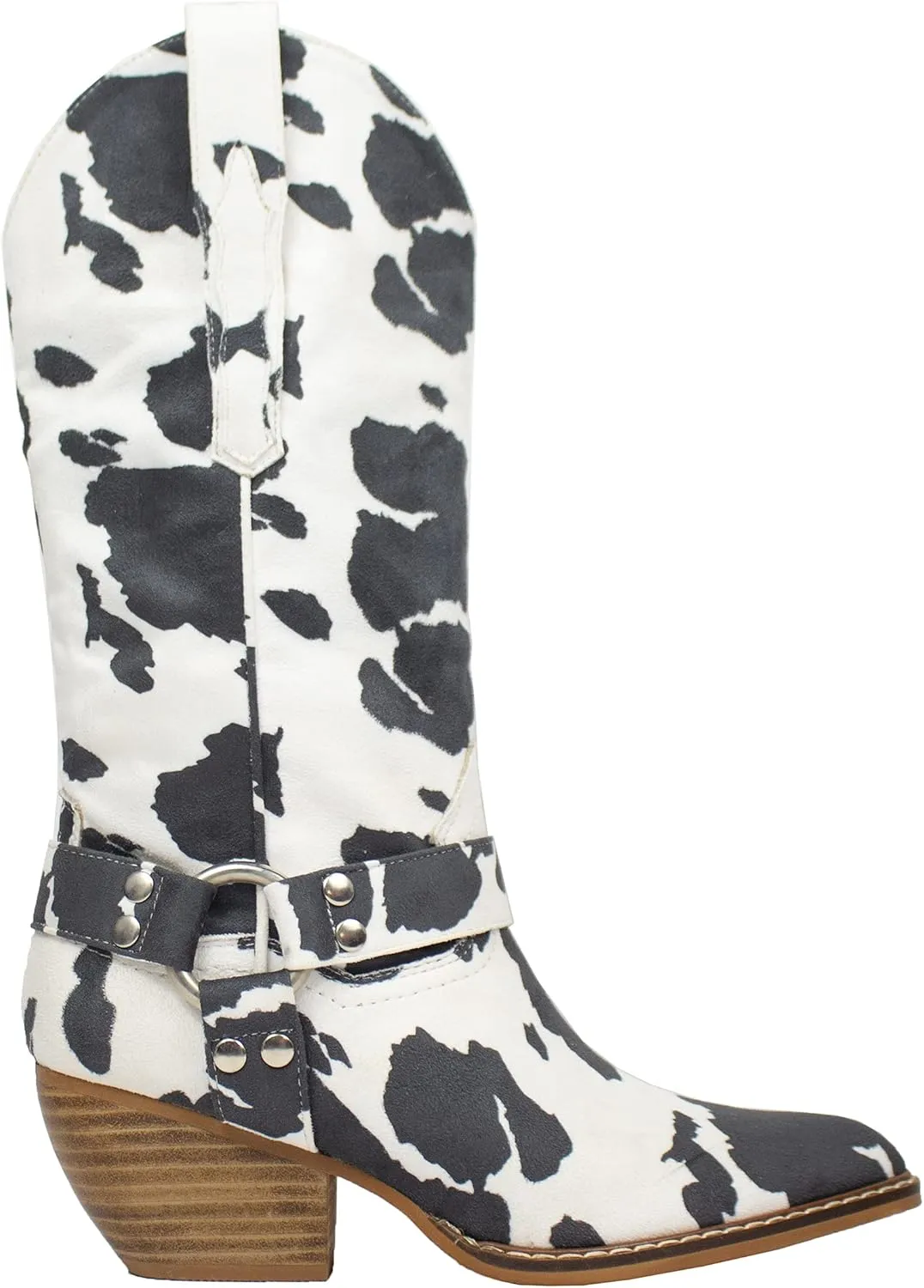 ARIDERGIRL Evon Women's Knee-High Pointed Toe Pull Up Metal Buckle Boot