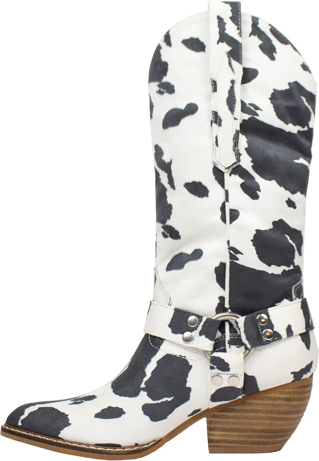 ARIDERGIRL Evon Women's Knee-High Pointed Toe Pull Up Metal Buckle Boot