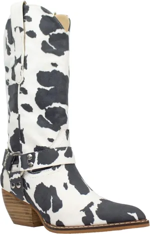 ARIDERGIRL Evon Women's Knee-High Pointed Toe Pull Up Metal Buckle Boot