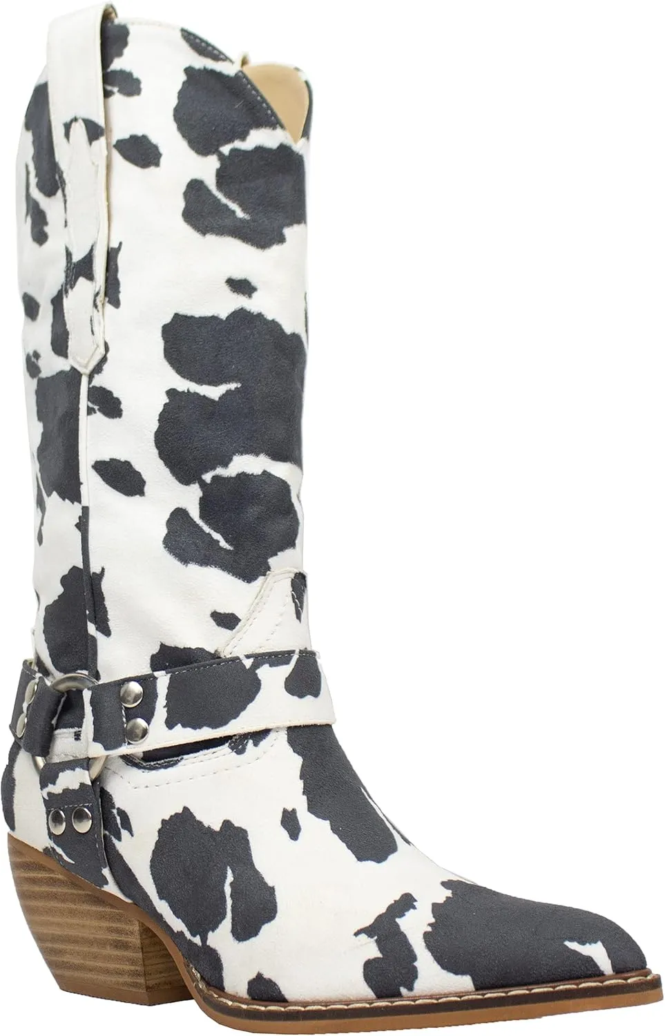 ARIDERGIRL Evon Women's Knee-High Pointed Toe Pull Up Metal Buckle Boot