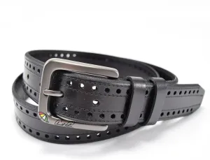 Arnold Palmer Golf- Perforated Stitch Leather Belt Black Size 42