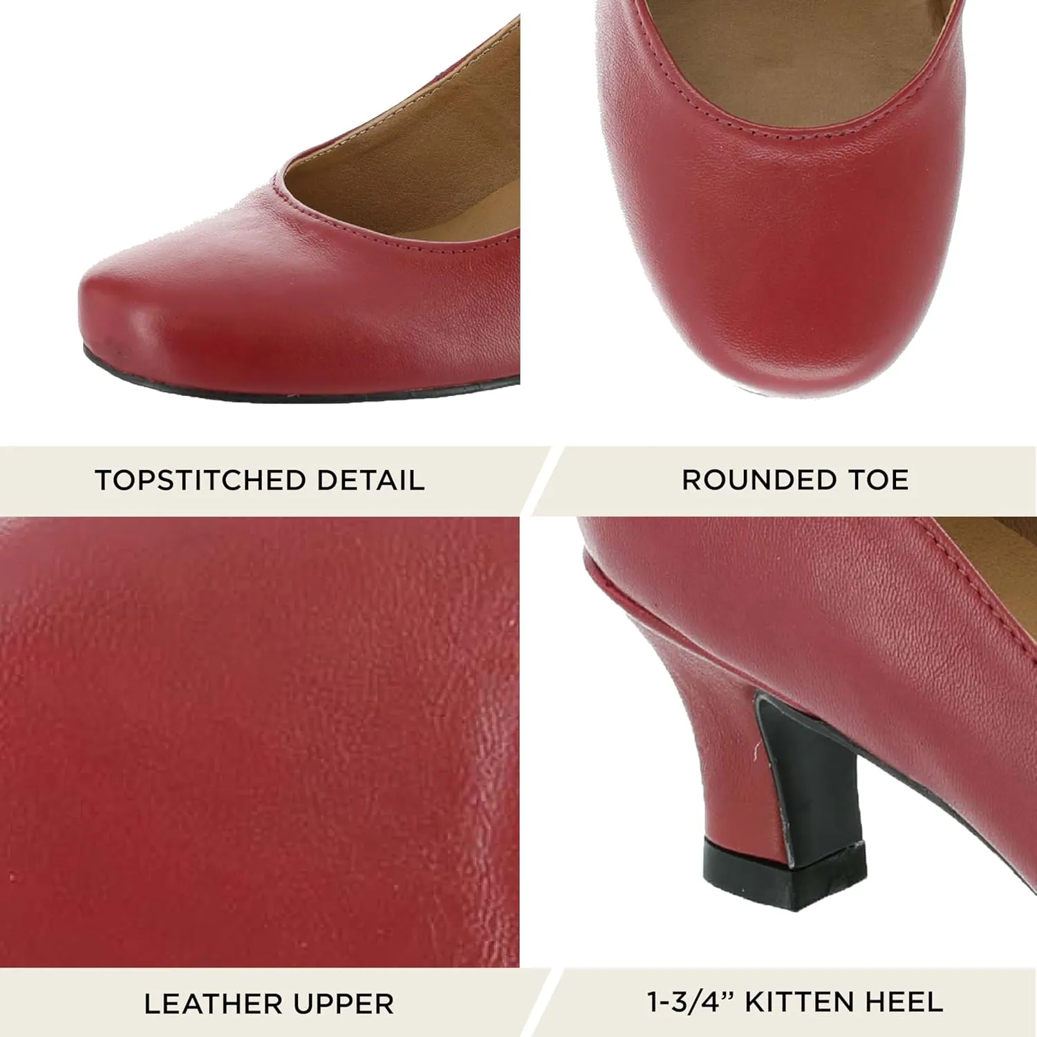 ARRAY Women’s Flatter Low Heel Leather Dress Pump