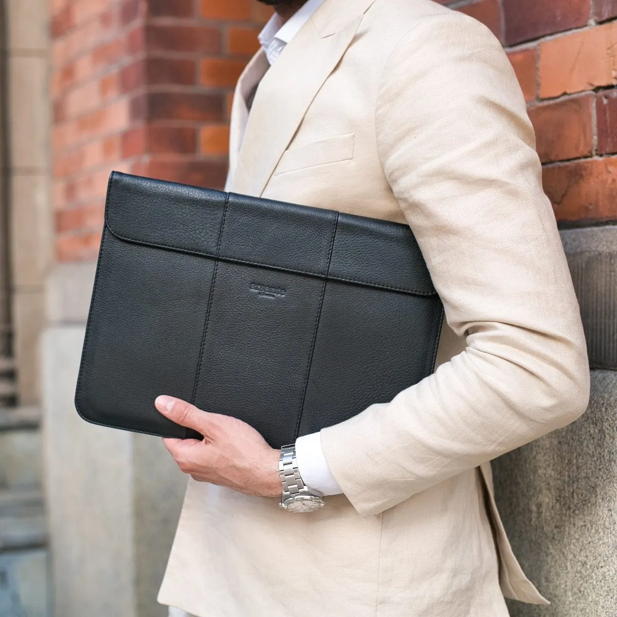 Arsante® Sleeve Leather Rich Black