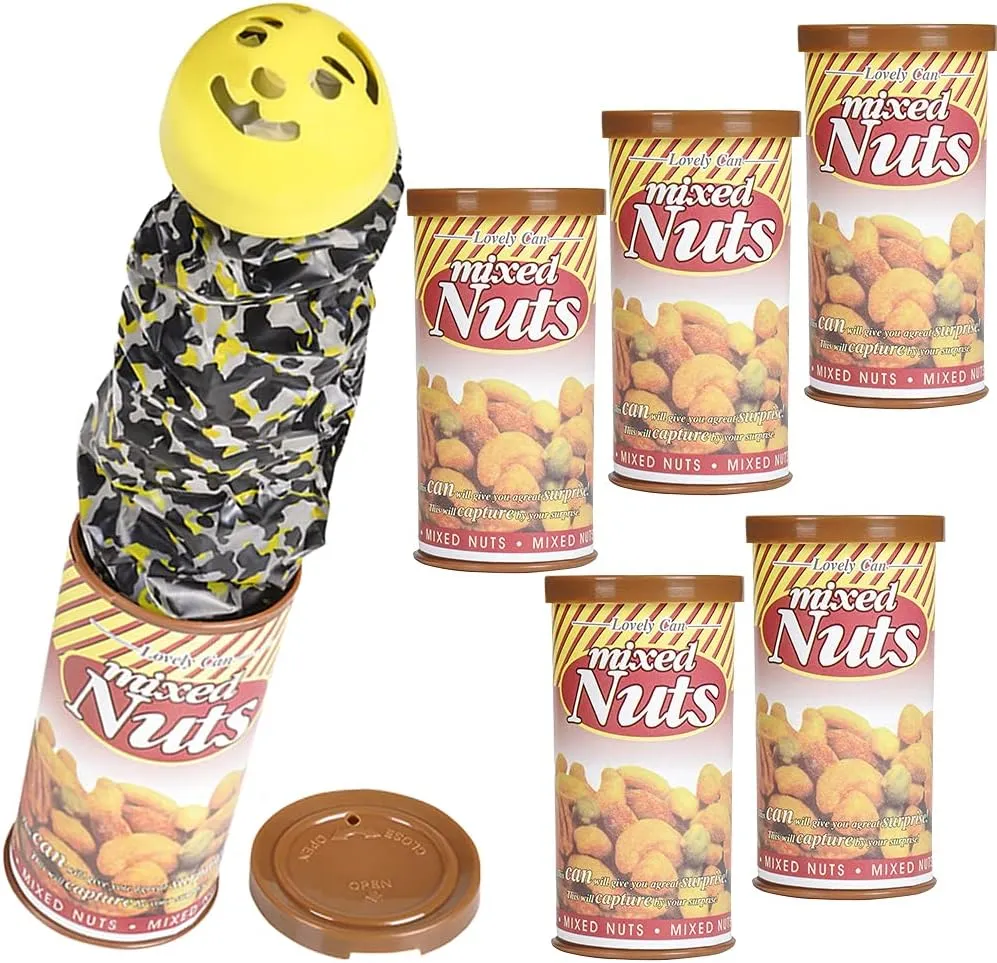 ArtCreativity Plastic Trick Nuts with Toy Snake Inside, Set of 6, Classic Snake Prank Toy, Party Gag Gifts for Adults and Kids, Party Favors for Halloween, April Fool’s, and Birthdays