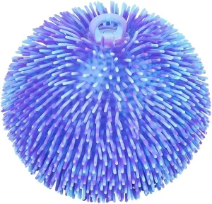 ArtCreativity Tie Dye Puffer Ball With Hanging Loop, 6 Inch Spiky Stress Relief Squeeze Fidget Toy for Kids, Calming Sensory Toy for Autistic Children, Party Favor