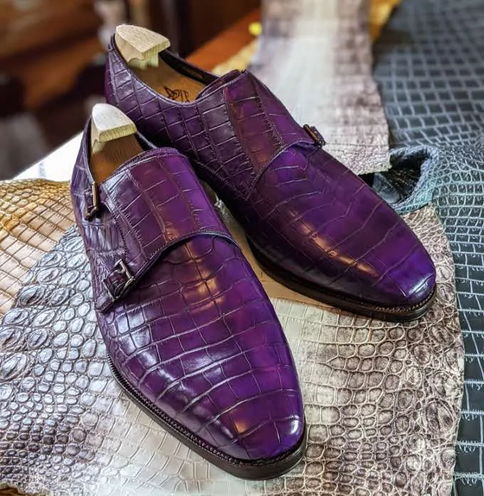 Ascot Double Monk - Purple Alligator