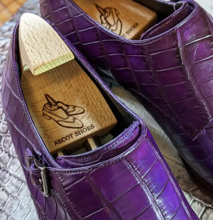 Ascot Double Monk - Purple Alligator