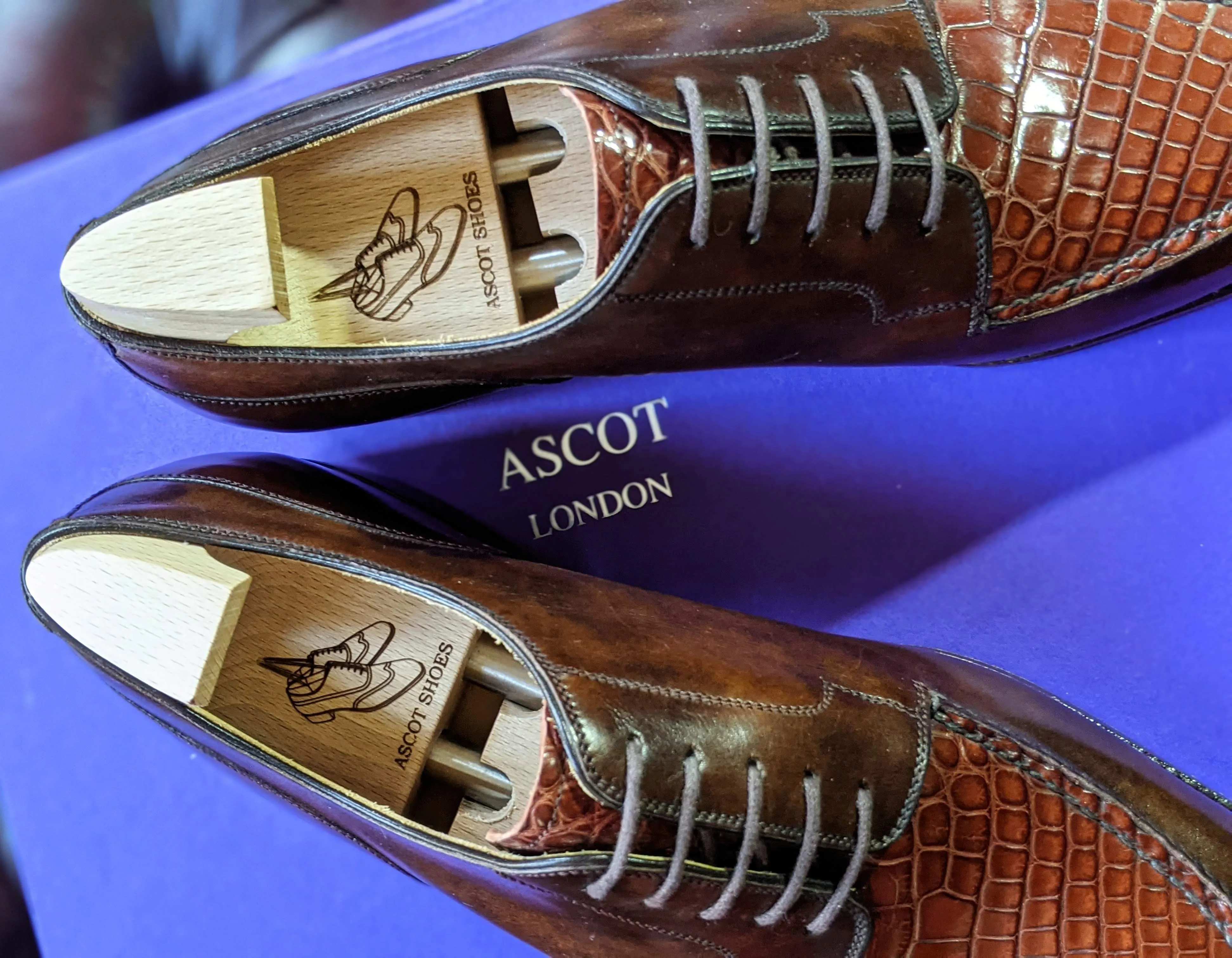 Ascot Kaan - Brown Museum Calf & Cognac Crocodile
