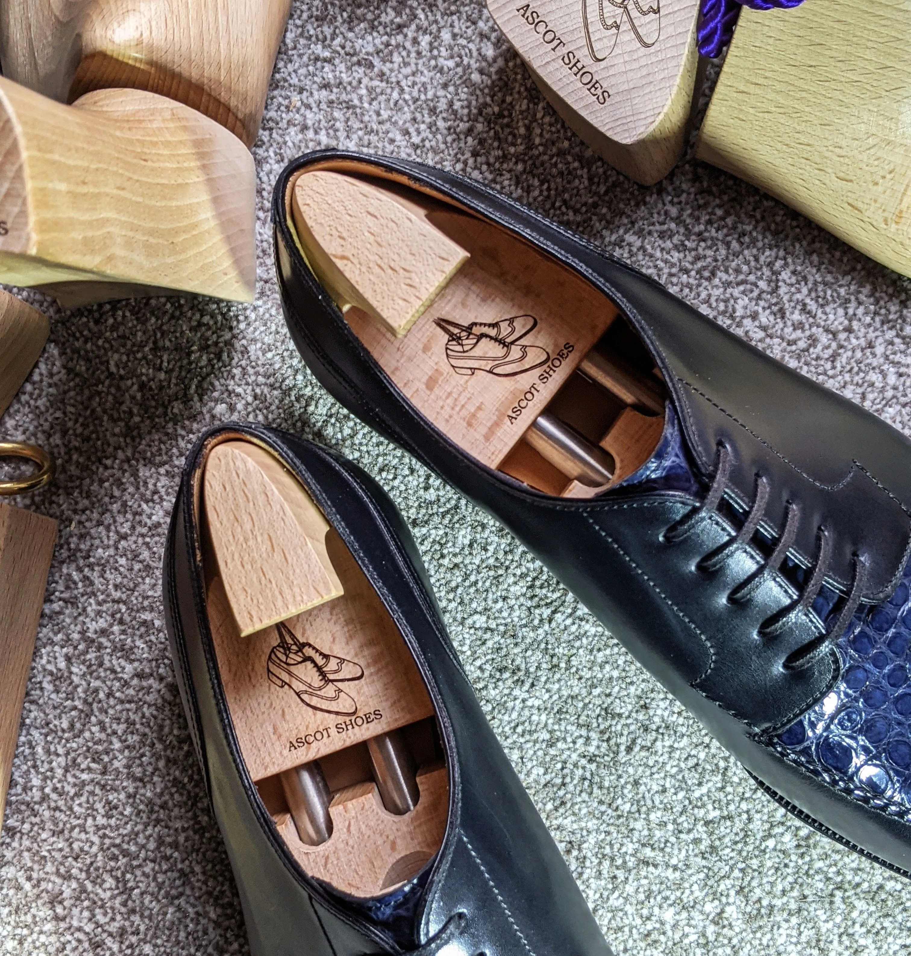 Ascot Kaan - Navy Blue Calf & Blue Crocodile