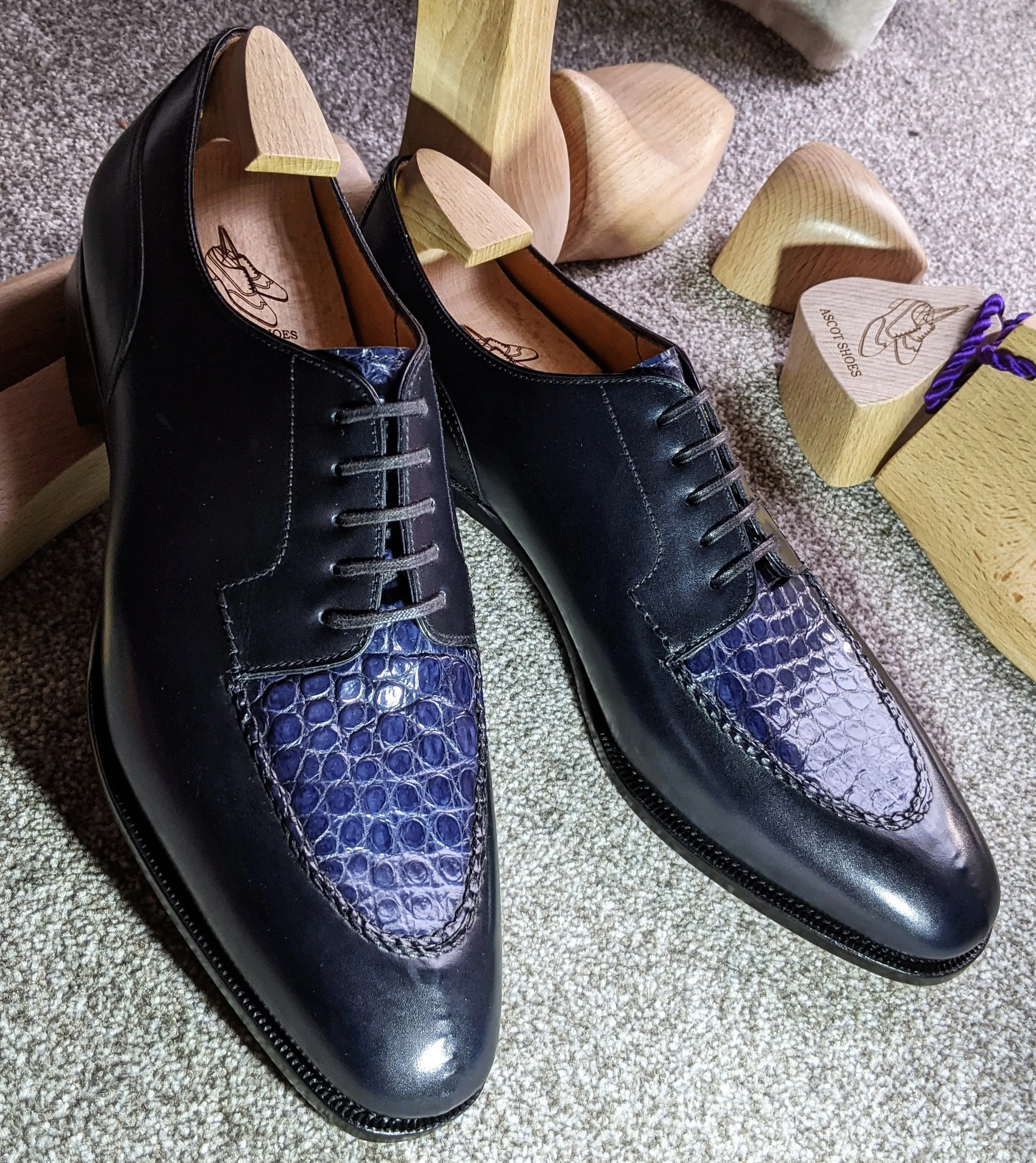Ascot Kaan - Navy Blue Calf & Blue Crocodile
