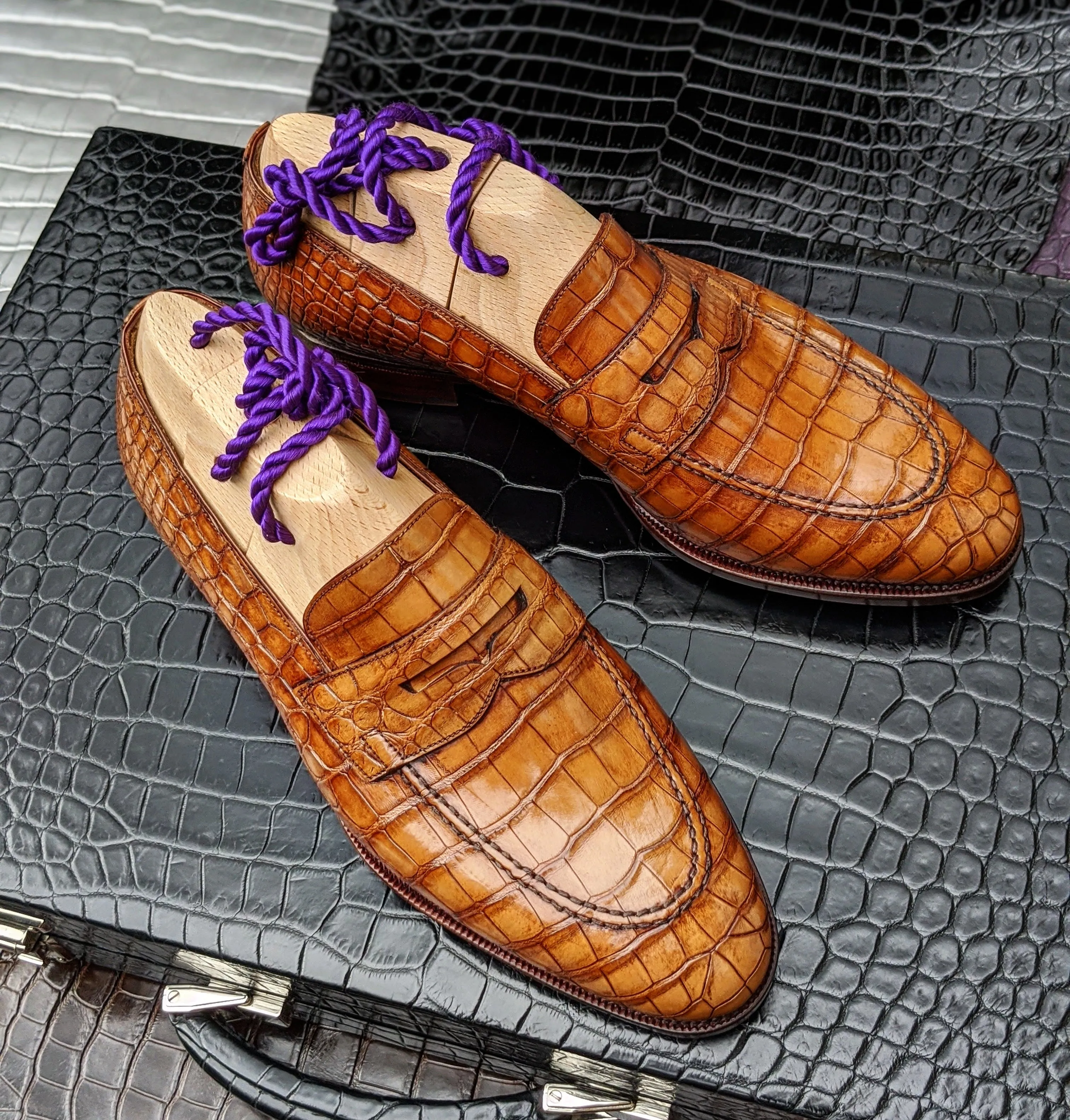 Ascot Sinatra - Tan Crocodile