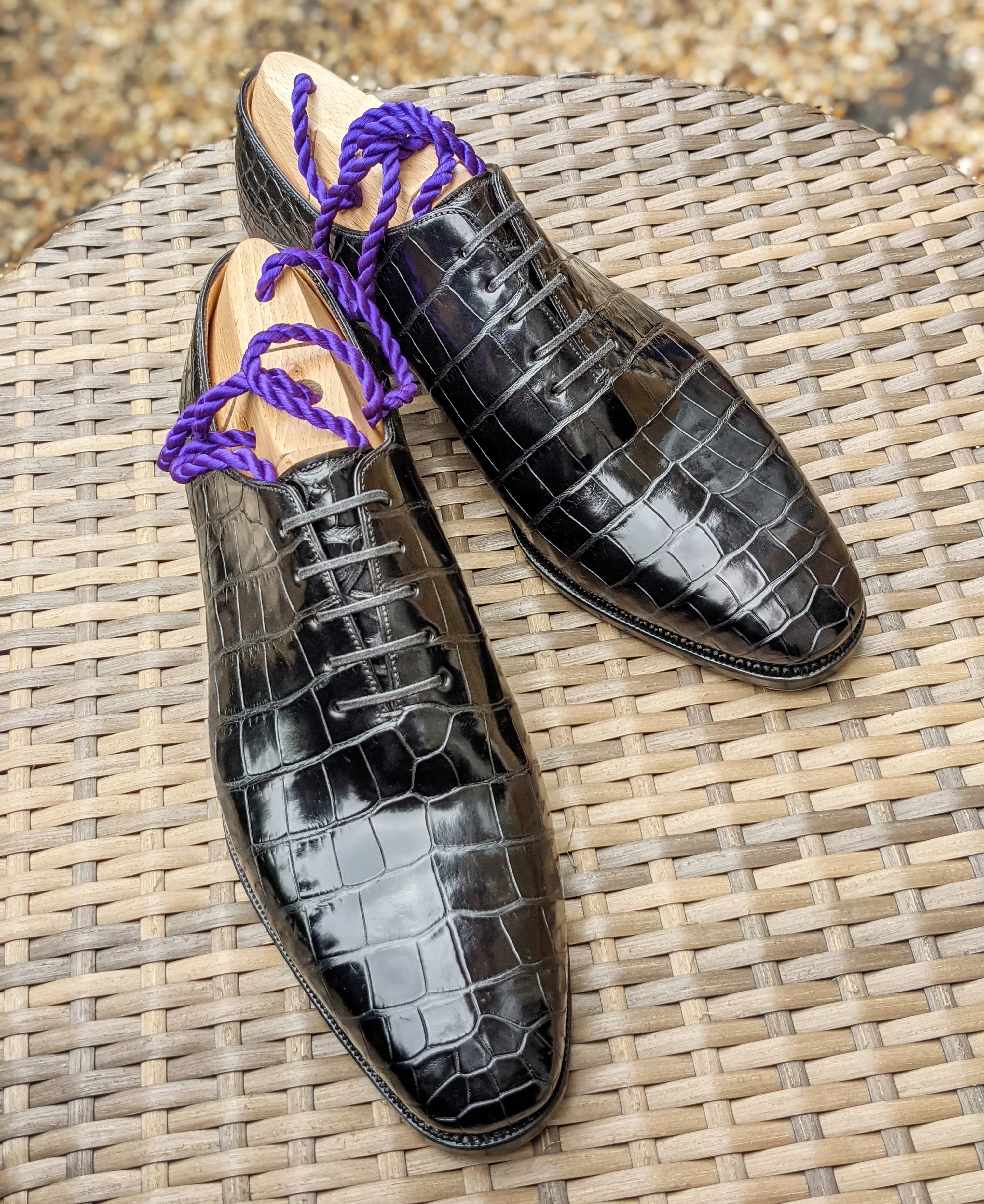 Ascot Wholecut - Black Crocodile
