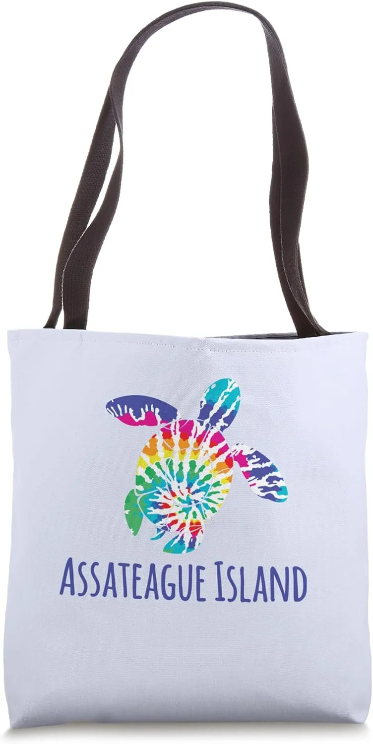Assateague Seashore Wildlife Batik Tie Dye Loggerhead Turtle Tote Bag