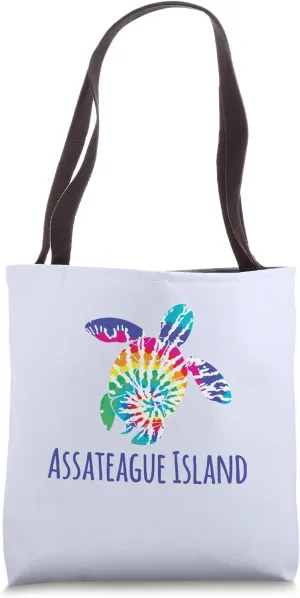 Assateague Seashore Wildlife Batik Tie Dye Loggerhead Turtle Tote Bag