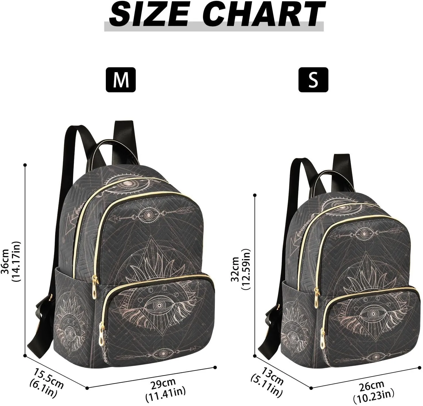 Astrology Sacred Geometry Symbols Mini Backpack for Women, Travel Backpack Purse for Ladies Fashion Shoulder Bag Daypack Travel Bag