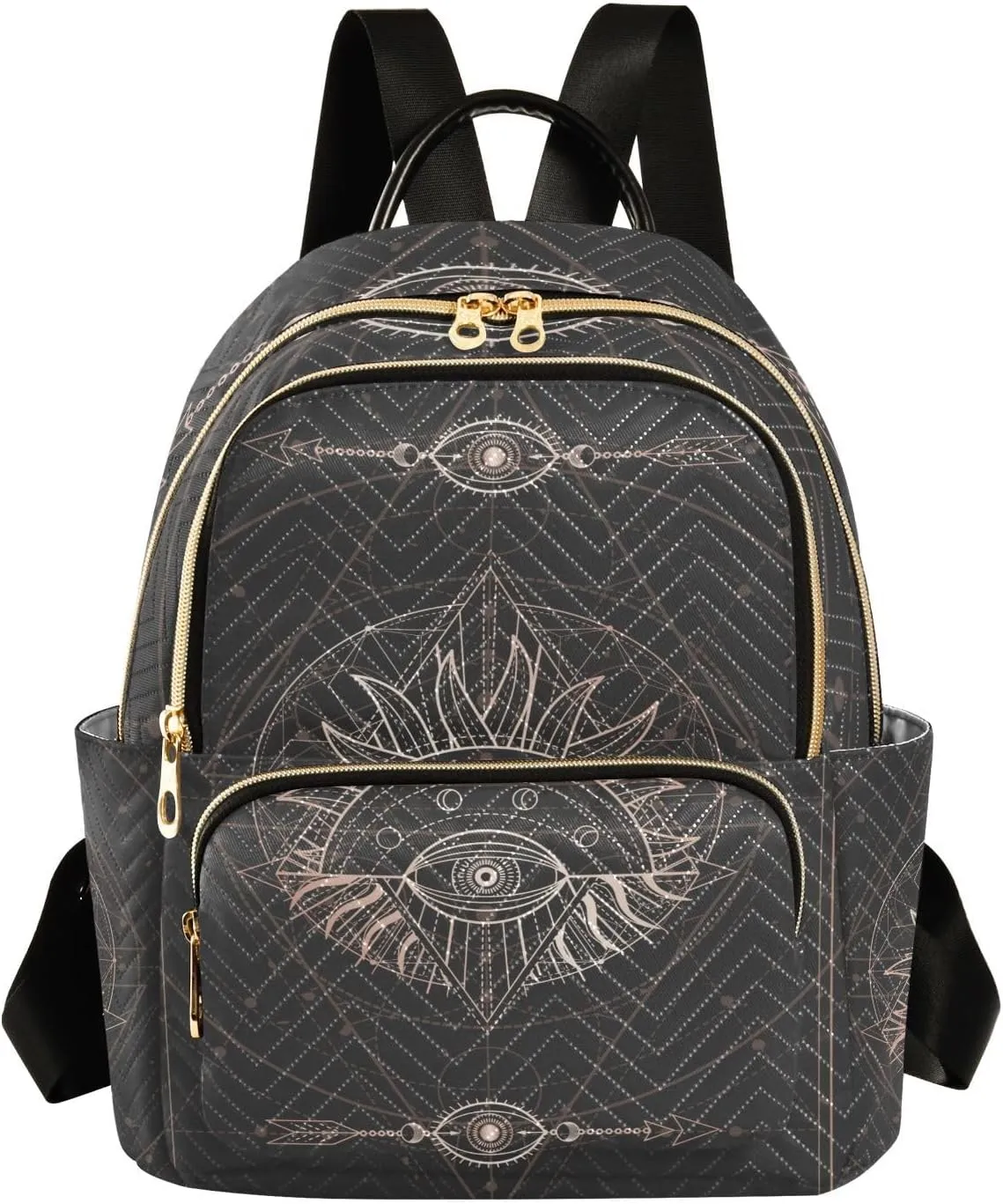 Astrology Sacred Geometry Symbols Mini Backpack for Women, Travel Backpack Purse for Ladies Fashion Shoulder Bag Daypack Travel Bag