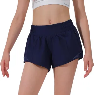 Aurefin Girls Athletic Shorts, Lightweight Running Shorts for Teen Girls Kids Sports Active Short with Zip Pocket and Elastic
