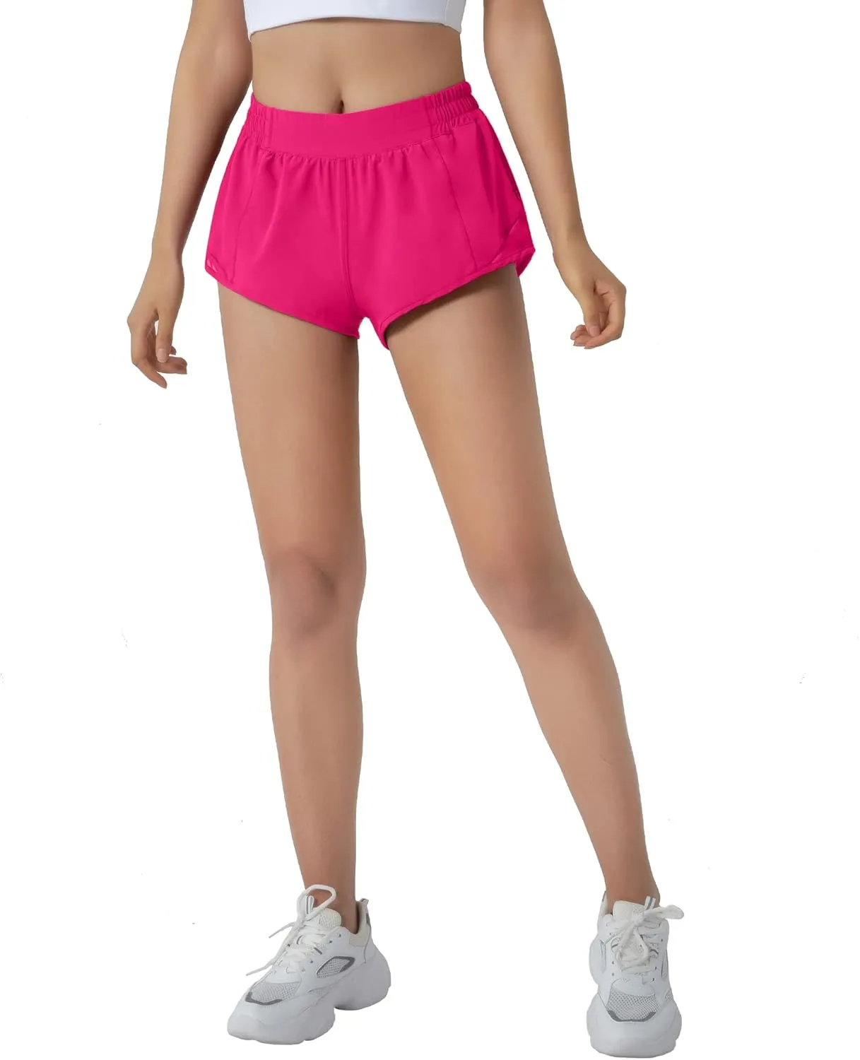 Aurefin Running Shorts for Women,Quick Dry Athletic Sports Shorts Lightweight Active Workout Gym Shorts with Zip Pocket