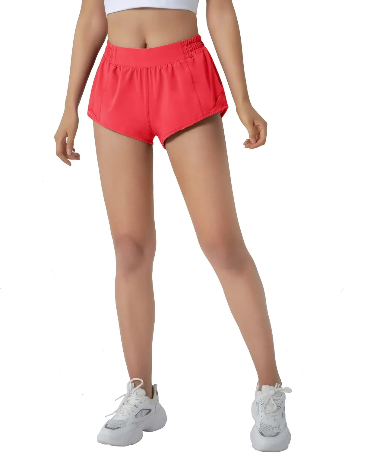 Aurefin Running Shorts for Women,Quick Dry Athletic Sports Shorts Lightweight Active Workout Gym Shorts with Zip Pocket