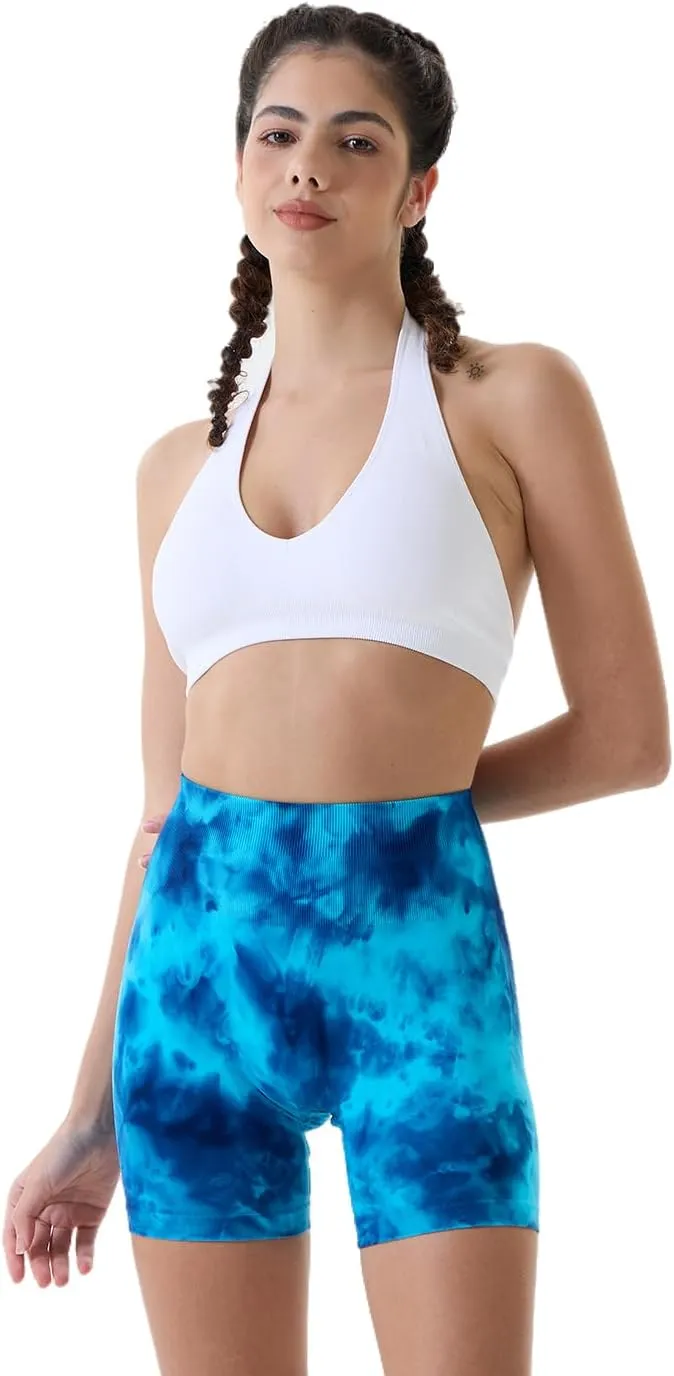 AUROLA Dream Tie Dye Workout Shorts for Women Seamless Scrunch Soft Active Shorts