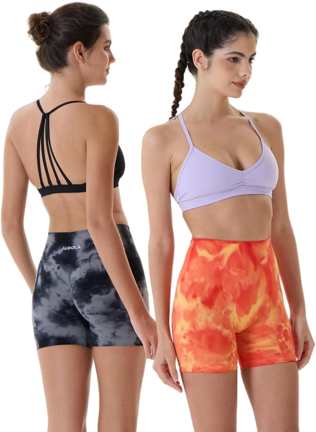 AUROLA Dream Tie Dye Workout Shorts for Women Seamless Scrunch Soft Active Shorts