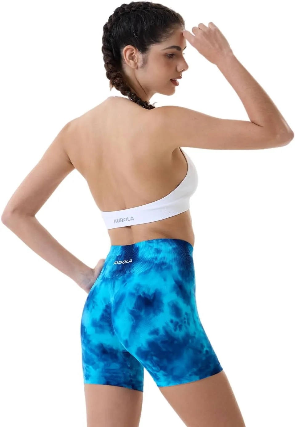 AUROLA Dream Tie Dye Workout Shorts for Women Seamless Scrunch Soft Active Shorts