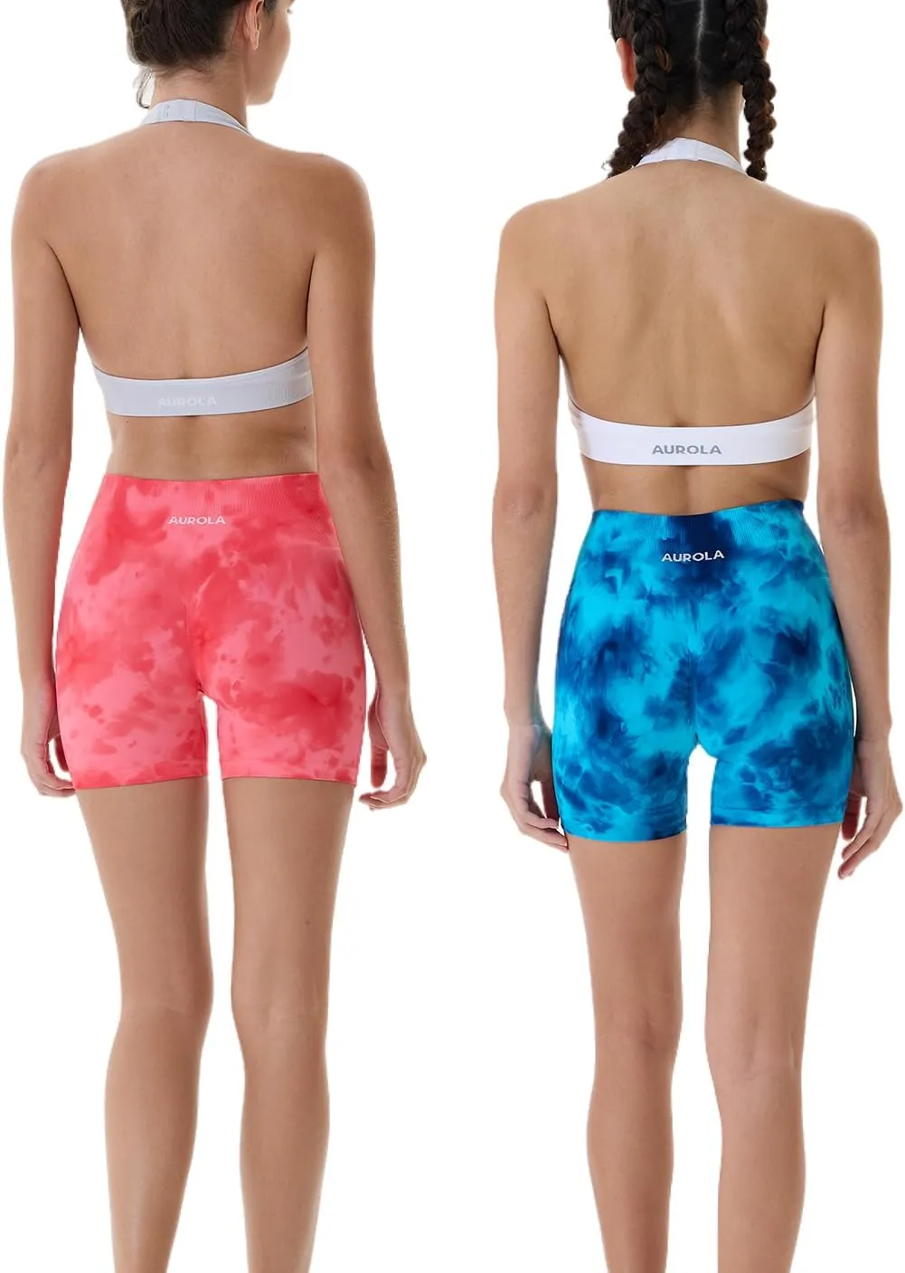 AUROLA Dream Tie Dye Workout Shorts for Women Seamless Scrunch Soft Active Shorts