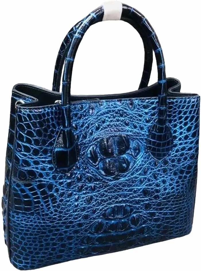 Authentic Alligator Skin Female Purse Lady Three-way Green Handbag Genuine Crocodile Leather Women's Single Shoulder Bag