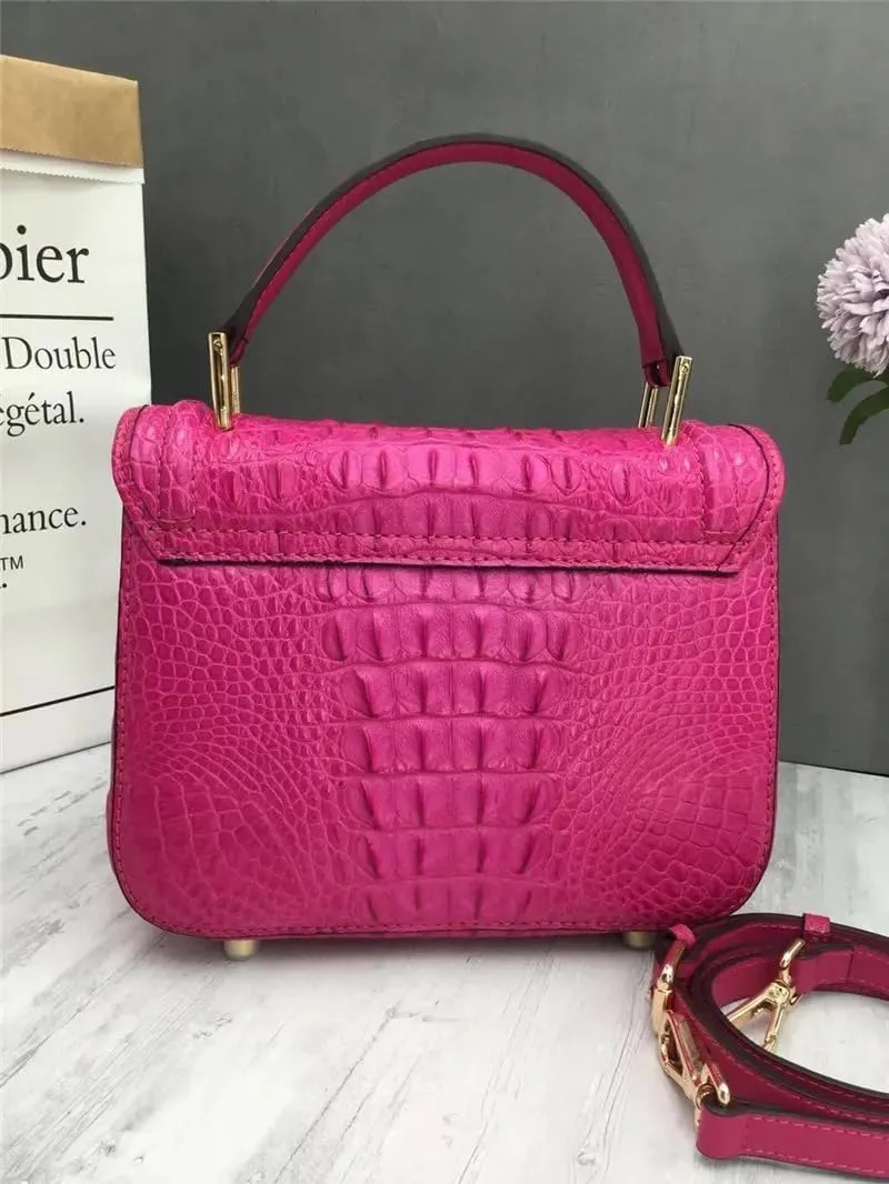 Authentic Crocodile Skin Female Flap Purse Genuine Alligator Leather Lady Small Handbag Women's Oblique Cross Shoulder Bag