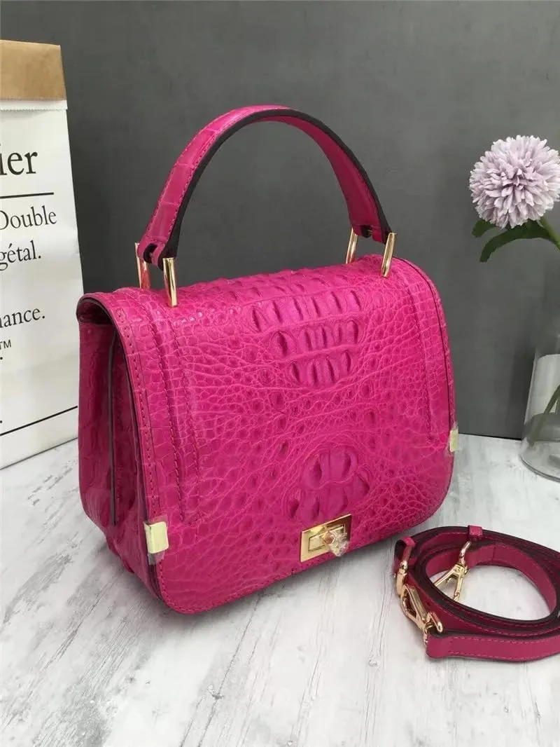 Authentic Crocodile Skin Female Flap Purse Genuine Alligator Leather Lady Small Handbag Women's Oblique Cross Shoulder Bag