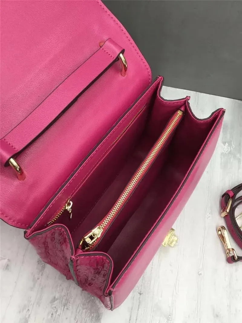 Authentic Crocodile Skin Female Flap Purse Genuine Alligator Leather Lady Small Handbag Women's Oblique Cross Shoulder Bag