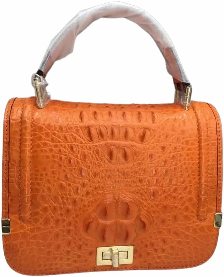 Authentic Crocodile Skin Female Flap Purse Genuine Alligator Leather Lady Small Handbag Women's Oblique Cross Shoulder Bag