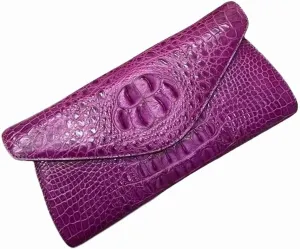 Authentic Crocodile Skin Women's Envelop Clutch Genuine Alligator Leather Lady Chain Purse Bag Female Cross Shoulder Bag