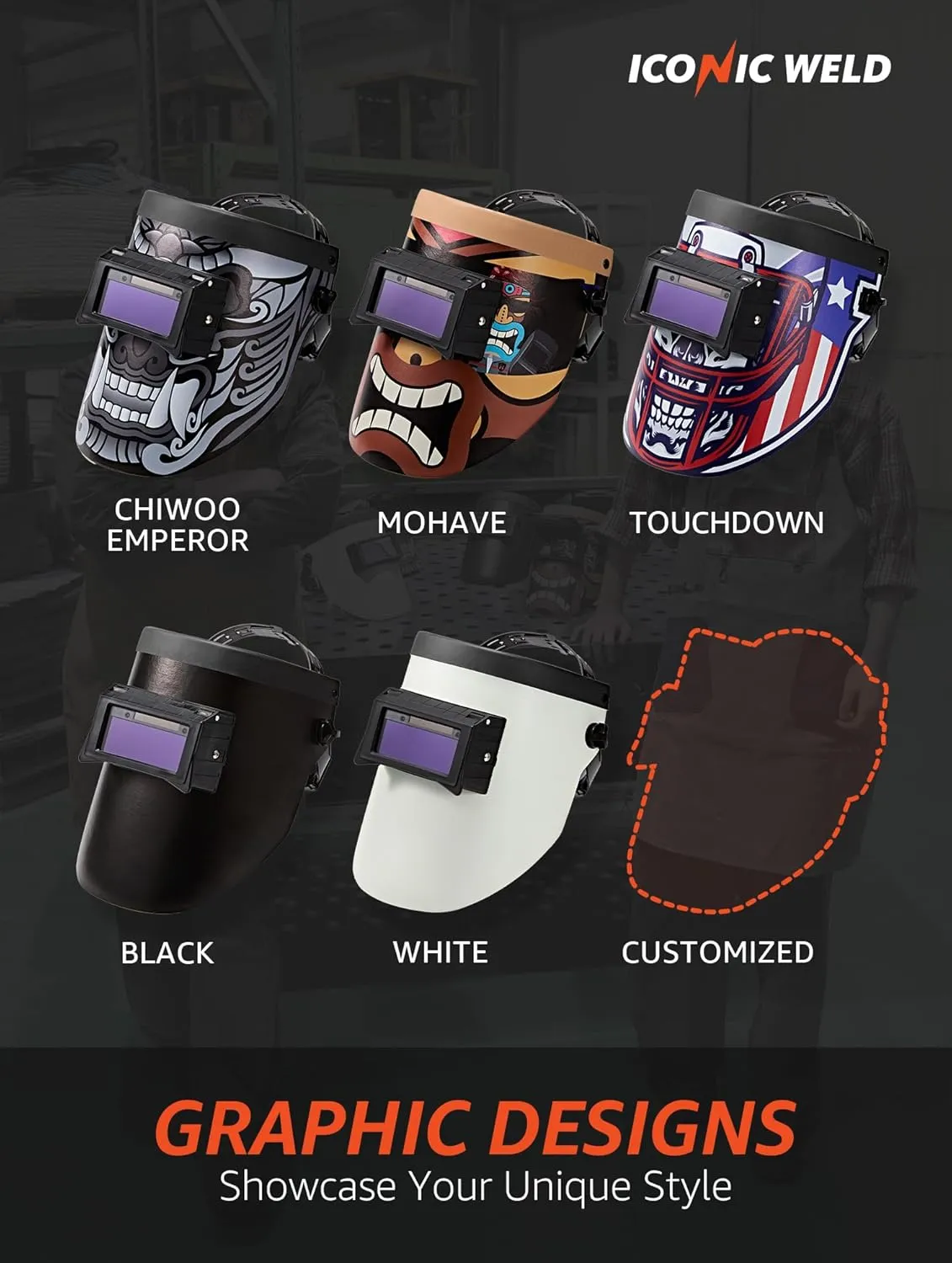 Auto Darkening Welding Helmet - Lightweight, Shade #3/11, with Bag (Black)