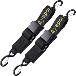 Ayaport Boat Tie Down Straps to Trailer Boat Transom Strap 4 feet x 2 inch Heavy Duty Nylon Kayak Canoe Jet Ski Bow and Stern Tie-Downs 2 Pack (2 inch x 4 feet)