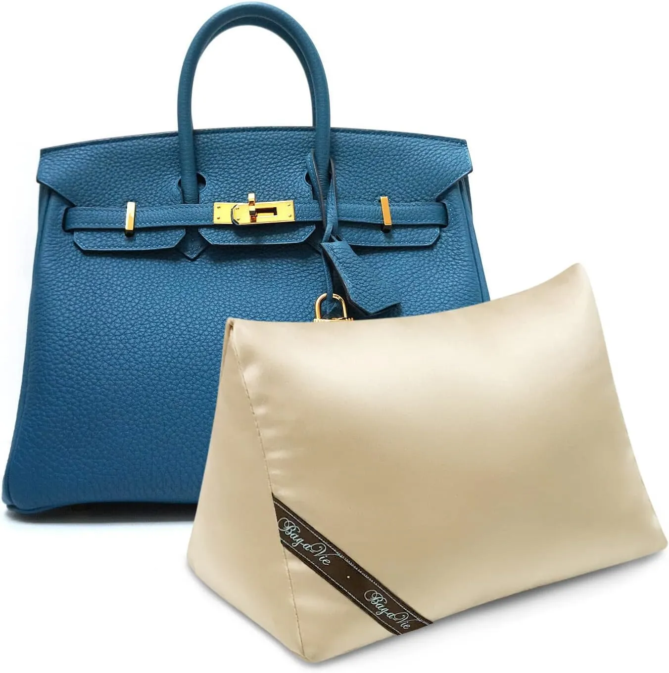 Bag-a-Vie Luxury Handbag Shaper Insert - Champagne - Pillow Purse Accessories for Women's Purses & Birkin 25