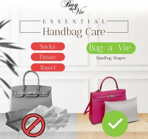 Bag-a-Vie Luxury Handbag Shaper Insert - Herringbone Pillow for Women's Purses - Custom Pillow Insert for Kelly 35