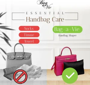 Bag-a-Vie Purse Shaper Pillow Insert - Black - Luxury Handbag Shaper Insert for Women's Purses - Handbag Custom Pillow Purse Accessories for Kelly 35