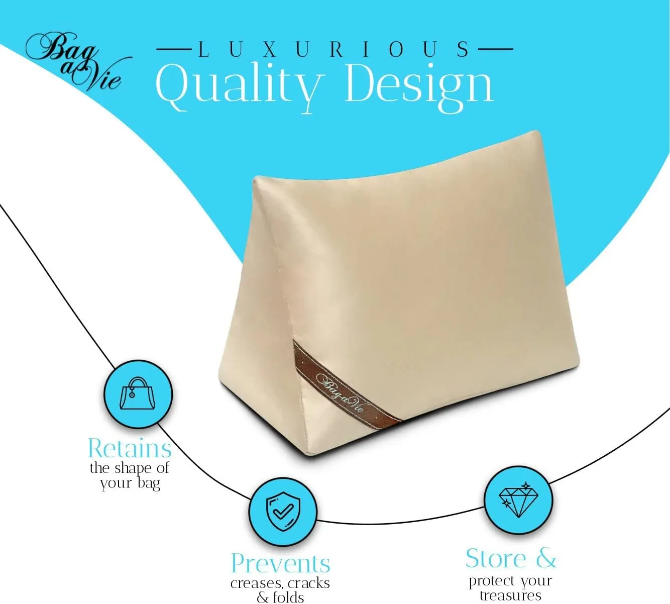 Bag-a-Vie Purse Shaper Pillow Insert - Luxury Handbag Shaper Insert for Women's Purses - Handbag Custom Pillow Purse Accessories for Birkin 30
